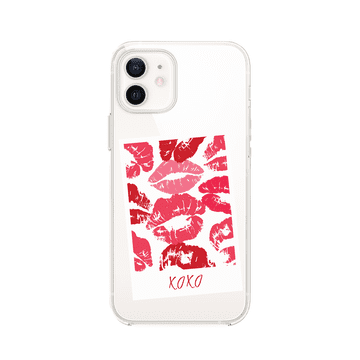 shumee Ovitek za iPhone 12 Mini, prozoren, silikonski fleksibilni, poljubi, polaroid