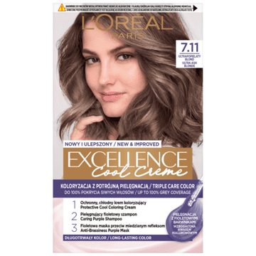 L’Oréal Barva za lase L'Oréal Excellence Cool Creme 7.11 Ultra pepelnato blond