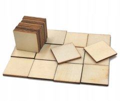 shumee Kvadrati iz vezane plošče 5x5cm Kvadrati za barvanje Leseni kvadrati 50 kosov
