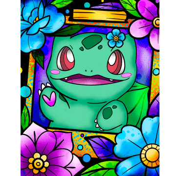 shumee Slikanje po številkah z okvirjem Slike za slikanje Pokemon Bulbasaur 40x50 cm