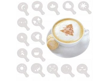 TOP GIFT Šablone TG66809 ZA okraševanje kavnih tort, sladic 16 kosov latte cappuccino