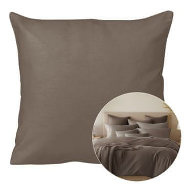 Darymex Prevleka za vzglavnik iz bombažnega satena 40x40, sepia, temno rjava, gladka