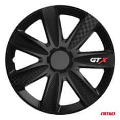 AMIO Komplet 4-delnih pokrovov za avto GTX, karbonsko črne barve, 17", barvni BOX