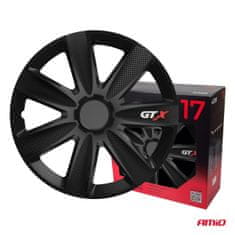 AMIO Komplet 4-delnih pokrovov za avto GTX, karbonsko črne barve, 17", barvni BOX