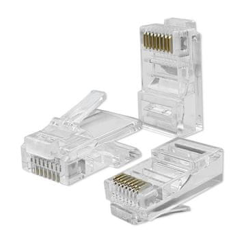 Qoltec Qoltec modularni konektor RJ45 | CAT6 | UTP | Pozlačeni kontakti | 10 kosov