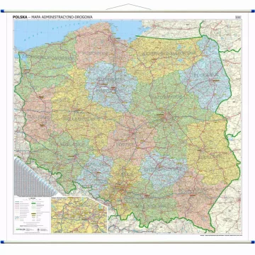 shumee Poljska 1:500.000. Administrativni in cestni stenski zemljevid. Izdaja 2025.
