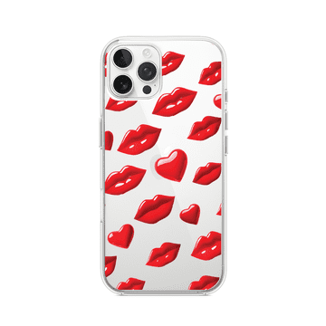 shumee Ovitek za iPhone 12 Pro, prozoren, fleksibilen silikonski, rdeče ustnice