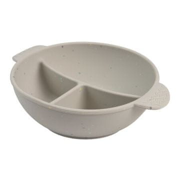 shumee Canpol 51/403 Silikonska posoda s 3 predelki in priseskom 360 ml pikice siva