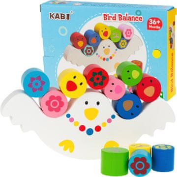 TOP GIFT TG50045 Lesena kokoš za uravnoteženje, Montessori spretnostna igra, barvita