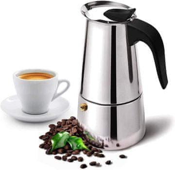 TOP GIFT TG56285 Jeklen aparat za kavo za 2 skodelici, aparat za kavo in čaj, 100 ml