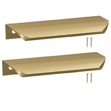 shumee Ročaj za pohištvo Modern Edge iz aluminija, mat zlate barve, 148 mm, 2 kosa