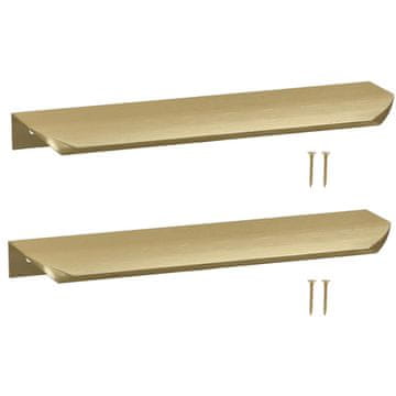 shumee Ročaj za pohištvo Modern Edge iz aluminija, mat zlate barve, 180 mm, 2 kosa