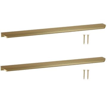 shumee Ročaj za pohištvo Modern Edge iz aluminija, mat zlate barve, 436 mm, 2 kosa