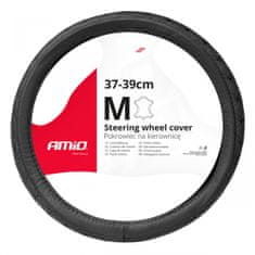 AMIO Prešita usnjena prevleka za volan avtomobila M 37-39 cm SWC-51-M amio-03561