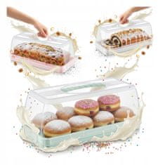 BE POSODA ZA TORTE, PRIGRIZKE, s pokrovom, 36 cm, pravokotna škatla