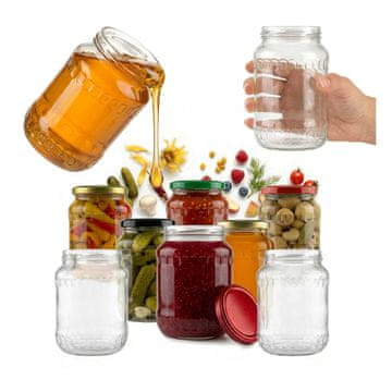 shumee 24x kozarcev 720 ml s pokrovi 82 mm za med, kumare, marmelado, sokove, gobe