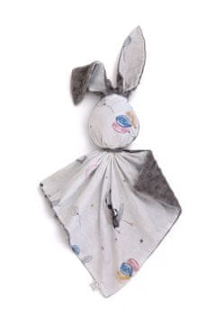 Bobono Plišasta igrača Bunny Doudou, dvostranska bombažna in minky - Baloni - siva