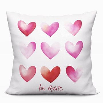 shumee Žametna prevleka za vzglavnik BE mine bela z ljubezenskim potiskom 40x40 cm