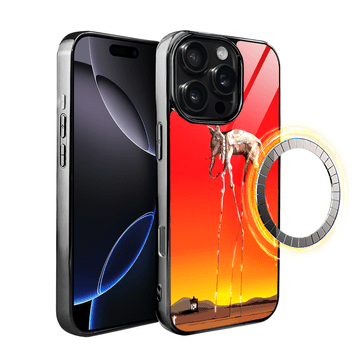 shumee Ovitek za iPhone 16 Pro Max ibizu Elite z MagSafe, Salvador Dali, slon, črn