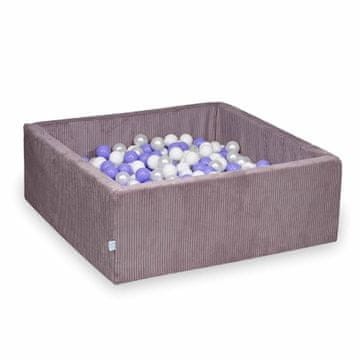 shumee Suhi bazen 110x110x40 Corduroy Lavender 600 kroglic: bela, biserna, heather