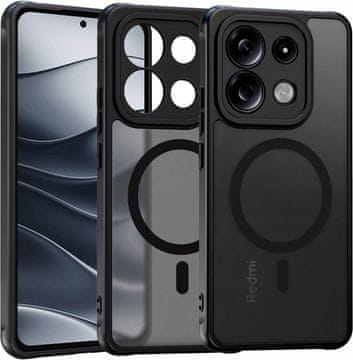 shumee Ovitek za MagSafe črne mat barve za Xiaomi Redmi Note 13 PRO 4G + 2x steklo