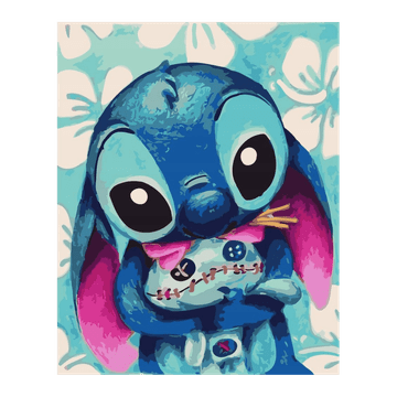 shumee Slikanje po številkah z okvirjem Slike za slikanje - Disney Stitch 40x50 cm
