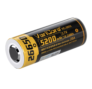 shumee Polnilna baterijska celica VariCore VC-2652 PCB 26650 Li-ion 3,7 V 5200 mAh