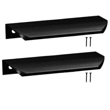 shumee Ročaj za pohištvo Modern Edge iz aluminija, mat črne barve, 148 mm, 2 kosa