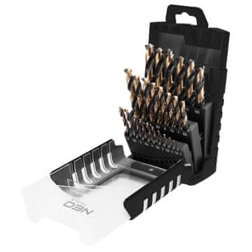 shumee Svedri za kovino HSS-CNC, 124°, "Pro-Tec", 1,0 - 13,0 mm, komplet 25 kosov
