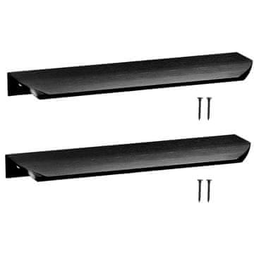 shumee Ročaj za pohištvo Modern Edge iz aluminija, mat črne barve, 180 mm, 2 kosa