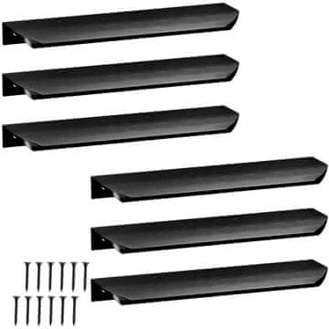 shumee Ročaj za pohištvo Modern Edge iz aluminija, mat črne barve, 180 mm, 4 kosi