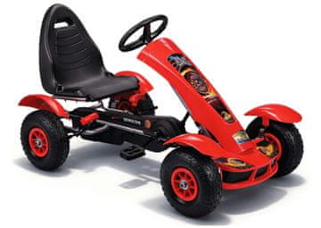 shumee F618 Športni pedalni gokart s pnevmatskimi kolesi, obremenitev 50 kg, rdeč