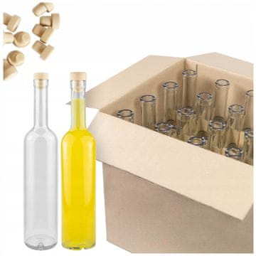 shumee 20 steklenic Futura 500 ml + kartonska mrežica za alkohol, vodko, mesečino