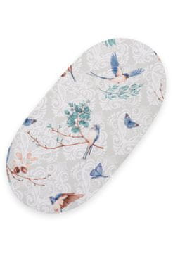 MY SWEET BABY Bombažna rjuha za voziček Moses košara Boho gondola 75x35 cm - Modre ptice