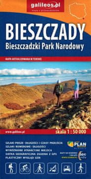 shumee Bieszczady 1:50.000. Nacionalni park Bieszczady. Turistična karta. Galilej