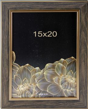 Karako Foto okvir 15x20 cm, imitacija lesa, namizni, stenski, 13 rjav