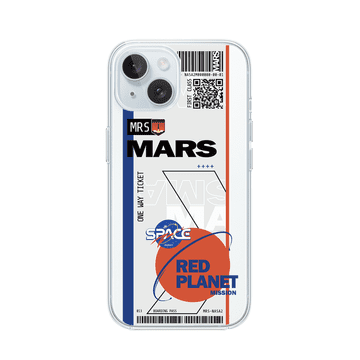 shumee Ovitek za iPhone 15 Plus, prozoren, fleksibilen silikonski, Ticket to Mars