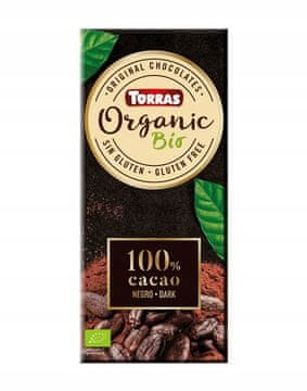 shumee Organska temna čokolada 100 % kakav brez dodanega sladkorja 100 g - Torras