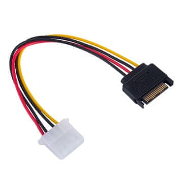 Akyga Molex Akyga AK-CA-11 SATA kabel HDD SSD moški-ženski napajalni kabel 15 cm