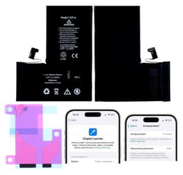 shumee Baterija za iPhone 14 Pro BREZ sporočila 3200 mAh OEM kakovost Stanje 100%