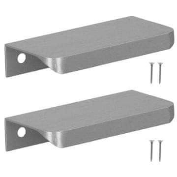 shumee Moderni ročaji za pohištvo z mat srebrnim robom 64/84 mm, komplet 2 kosov