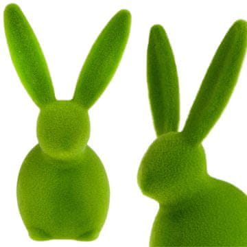 TOP GIFT TG63631-8 žametna velikonočna dekoracija zajčka za pokrivalo 13 cm zelena