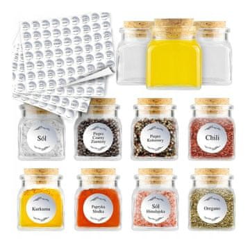 shumee 20X Kozarci za začimbe, zelišča, sveče, kozarce 120 ml + 252 belih nalepk