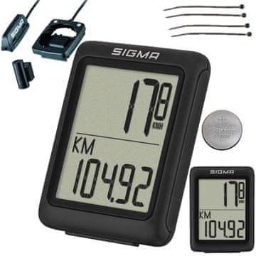 Sigma Kolesarski računalnik Sigma BC 5.0 WR 05210, črne barve, žični, 5 funkcij