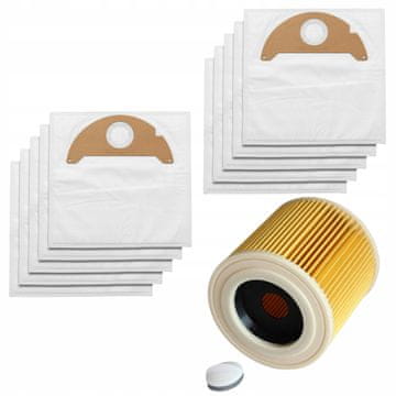 shumee 10 vrečk za Karcher WD2 A2004 2054 MV2 | 6.904-322.0 + filter 6.414-552.0