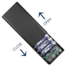 Akyga Brezžični polnilnik Power Bank AK-BC-05 12x Li-Ion 18650 QI QC4+ PD 22.5W