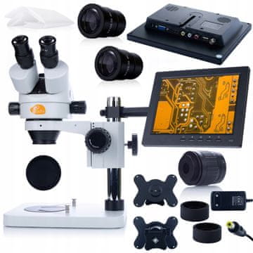 Rosfix Mercury Pro msmp-T-PS1 trinokularni stereo mikroskop z 8-palčnim zaslonom