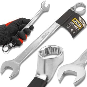 JCB JCB 75-stopinjski kotni viličasti ključ 22 mm, dvostranski, iz CR-V jekla