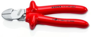 Knipex VDE stranske klešče za rezanje s povečanim vzvodom 200 mm - KN 74 07 200