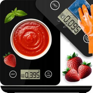 TOP GIFT Elektronska kuhinjska tehtnica EKS002K z LCD zaslonom, limonina espresso